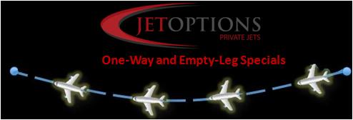 JetOptions one way and empty leg charter rates