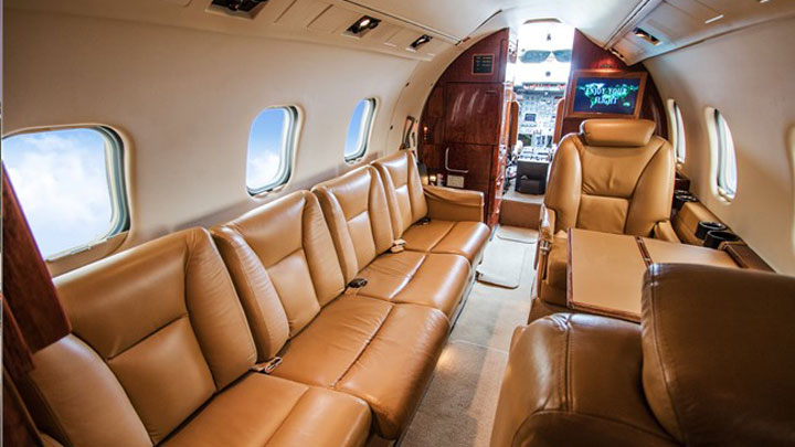 Special Charter Fleet- Learjet 55 Jet Interior