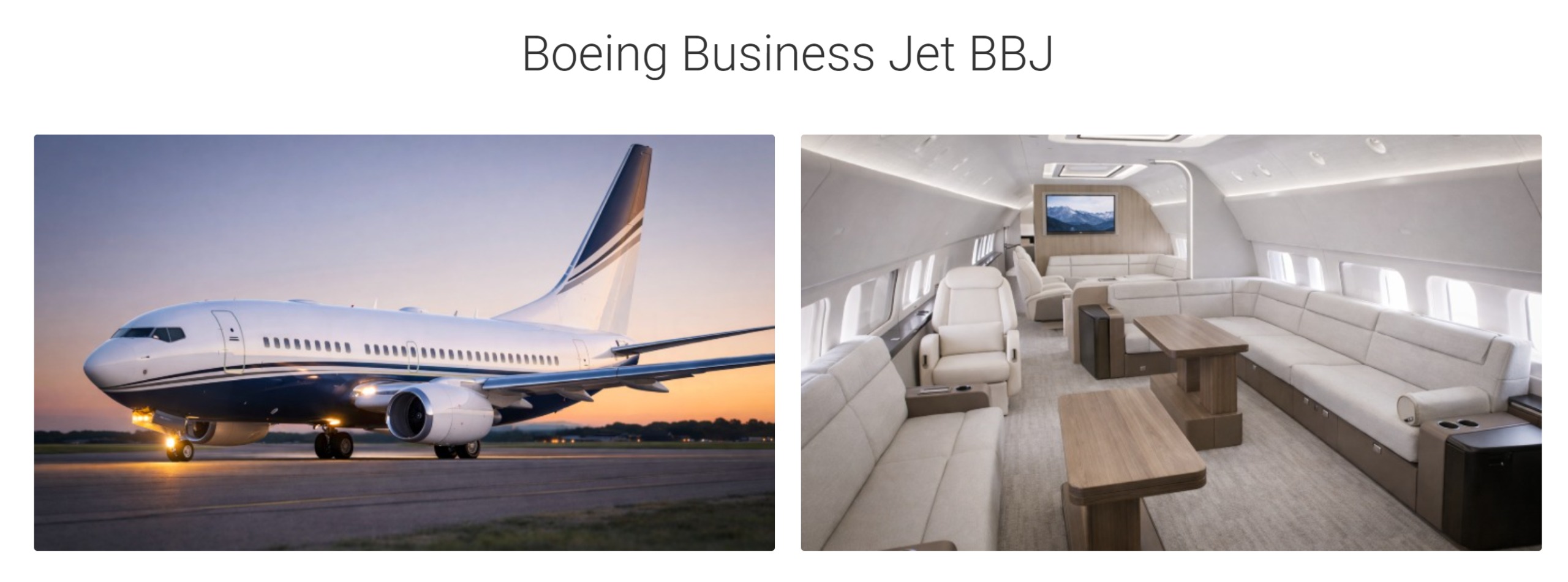 BBJ Boeing Luxury Airliner Private Jet Charter Interior and Exterior views