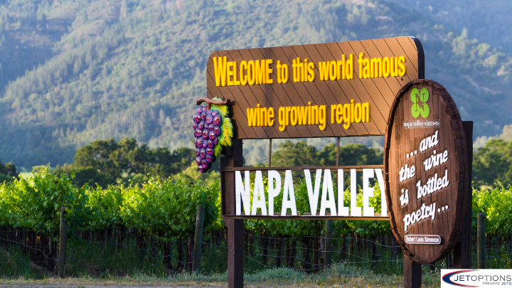 private jet rentals to the famed Napa County wine region