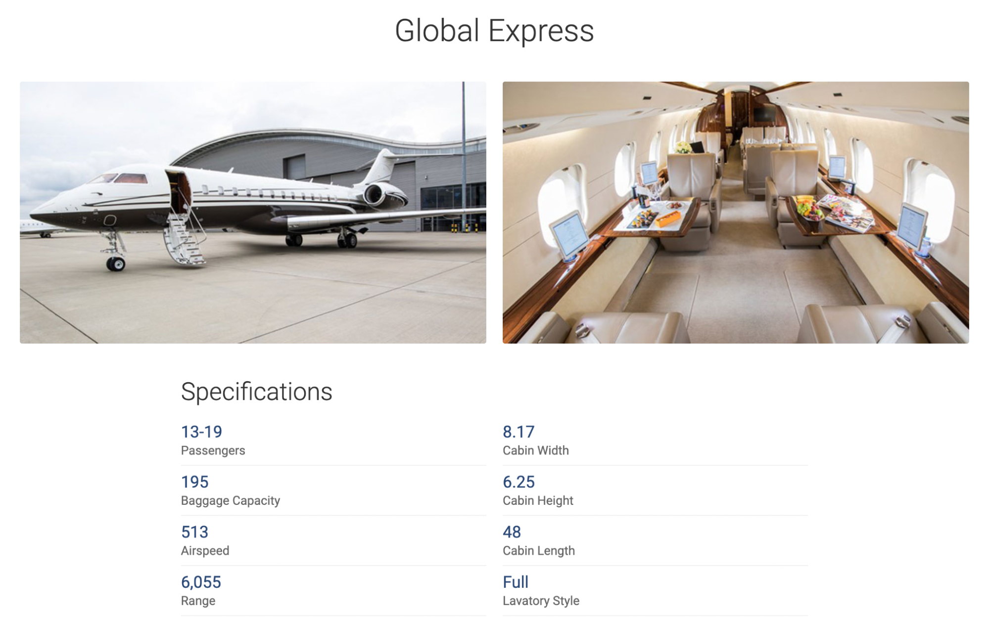 Bombardier Business aircrafts offered by JetOptions for rent. 
