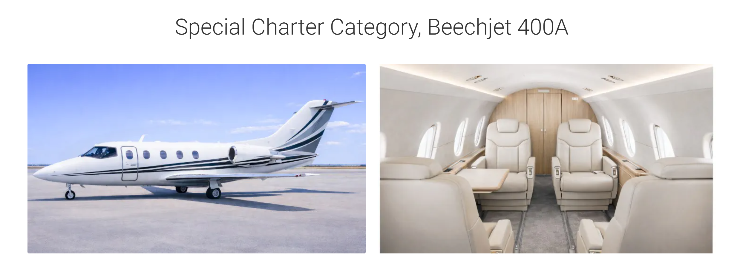Legacy BeechJet 400A light jet interior and exterior views