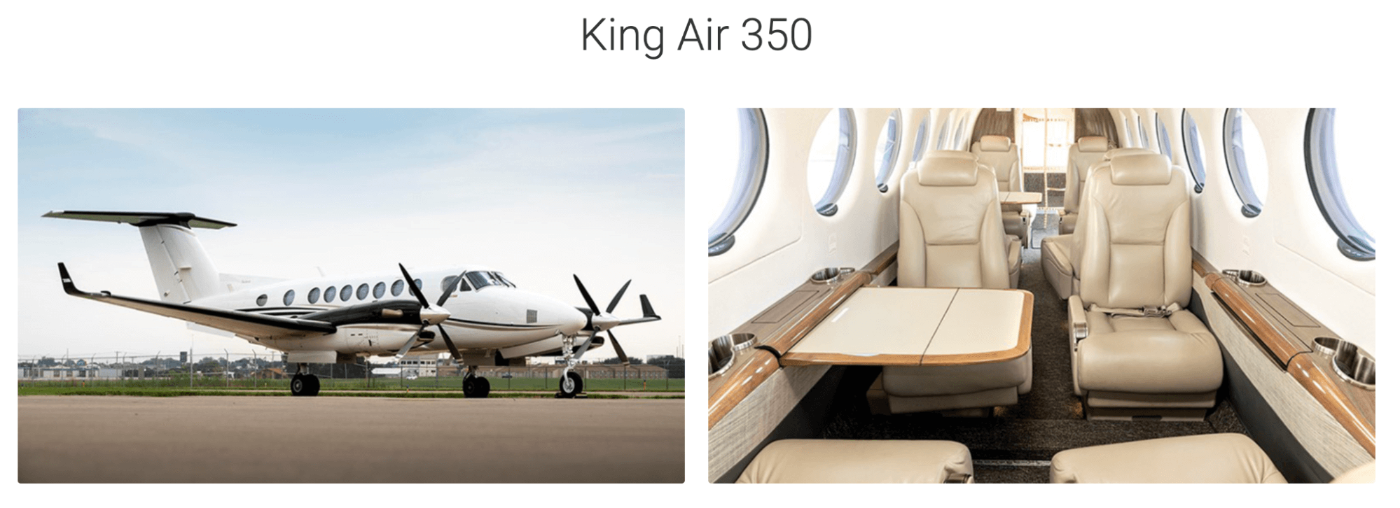 An image of King Air 350, an affordable private jet rental.