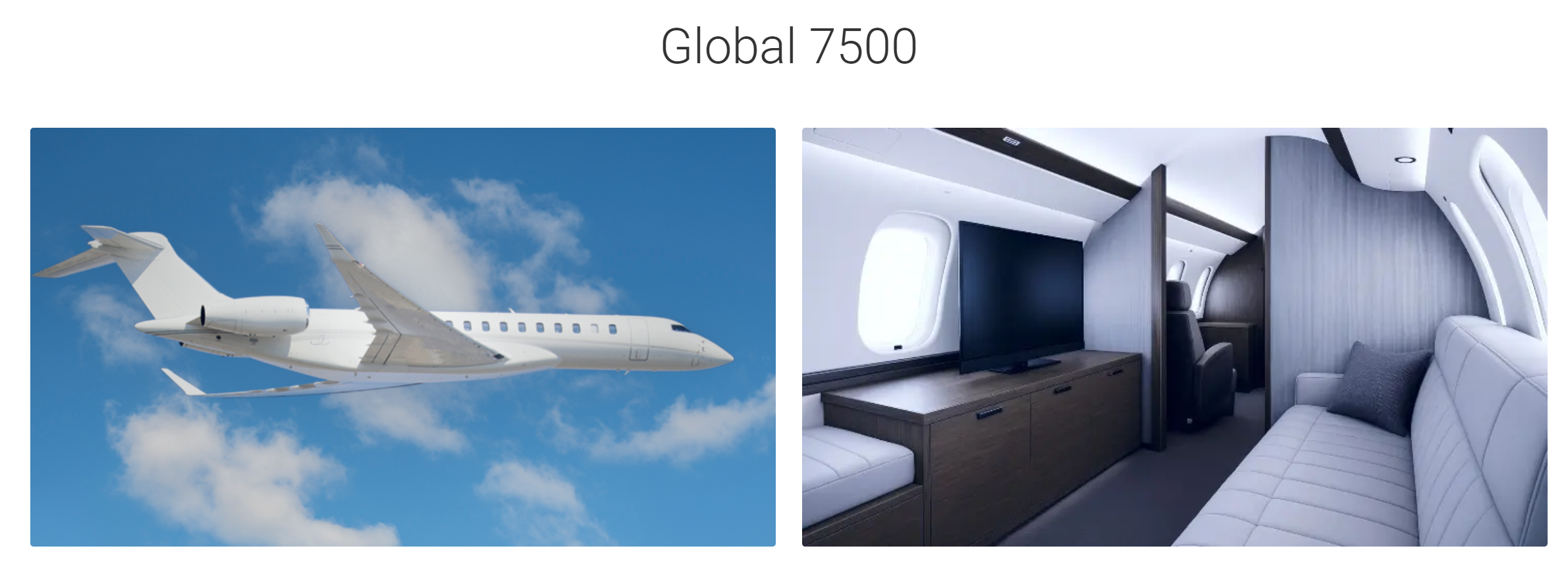 Bombardier Global 7500 JetOptions on demand charter jet