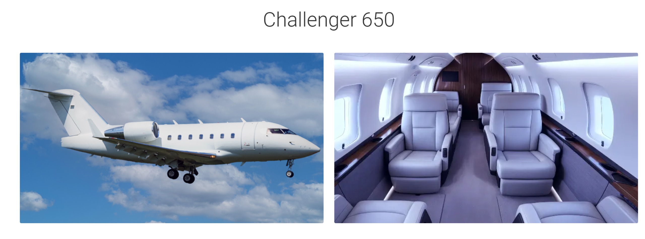 Challenger 650 Jet Private Jet Charter Interior and Exterior views