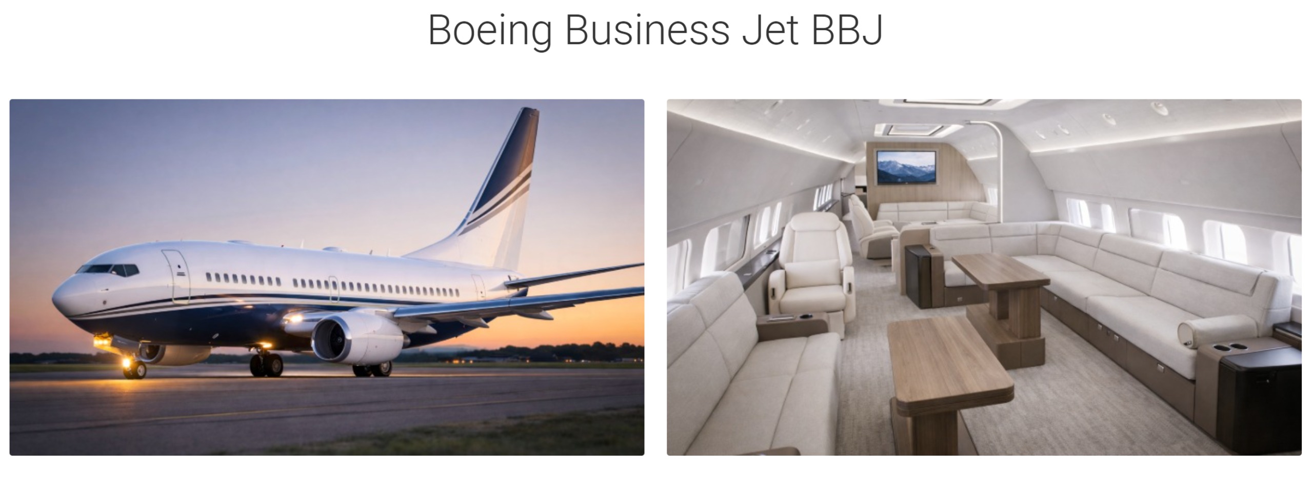 Boeing BBJ Interior and Exterior Charter Aircraft Views