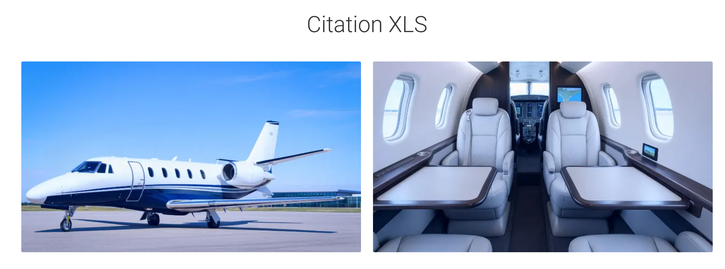 interior and exterior views of Citation XLS+ one of the top midjets for charter