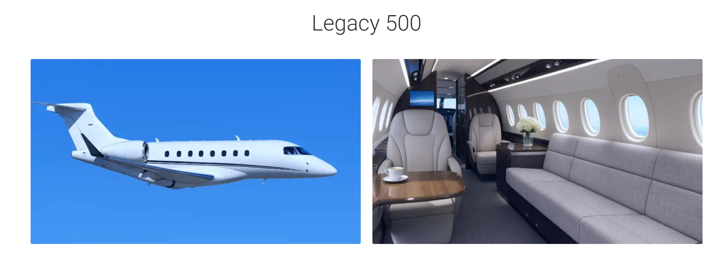 Legacy 500 Popular Super Mid Charter Jets at JetOptions