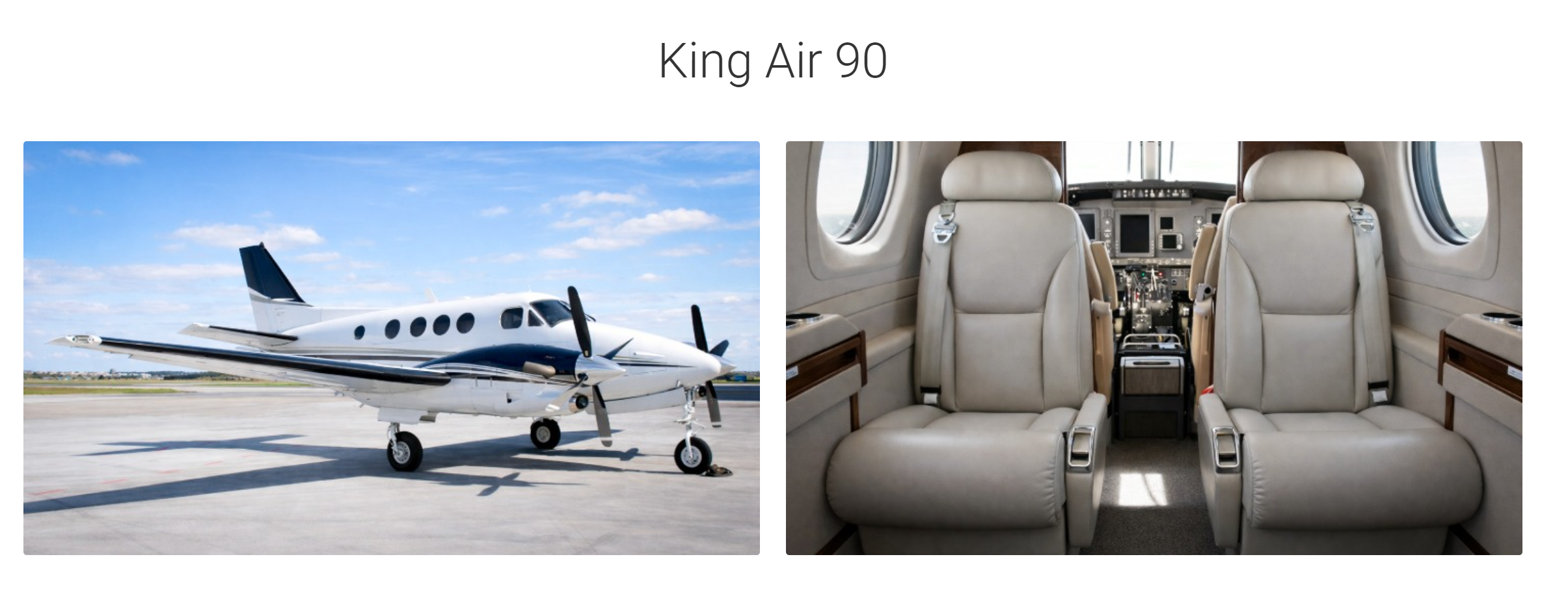 King Air 90 Turboprop Charter Interior and Exterior Views