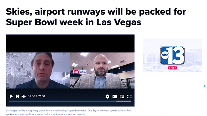 JetOptions Private Jets Gus Lira for Super Bowl 58 in Las Vegas on KNTV 13