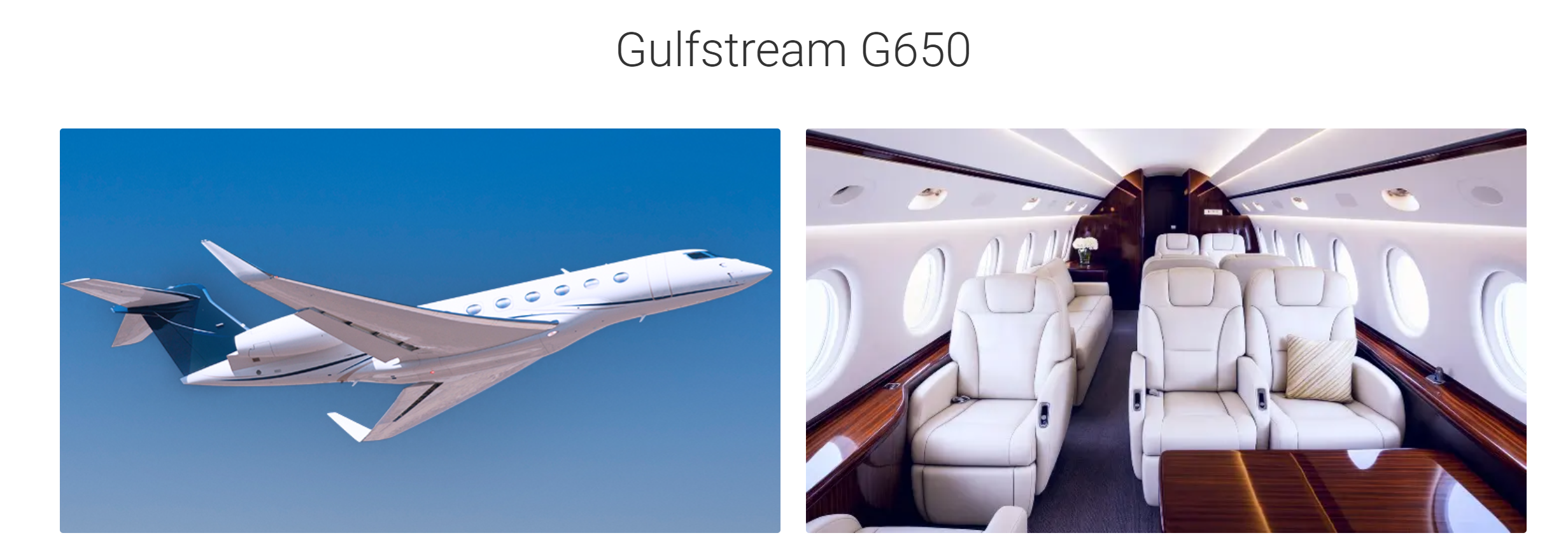 Ultra Long range Gulfstream G650 and G650ER at JetOptions on demand charter rentals