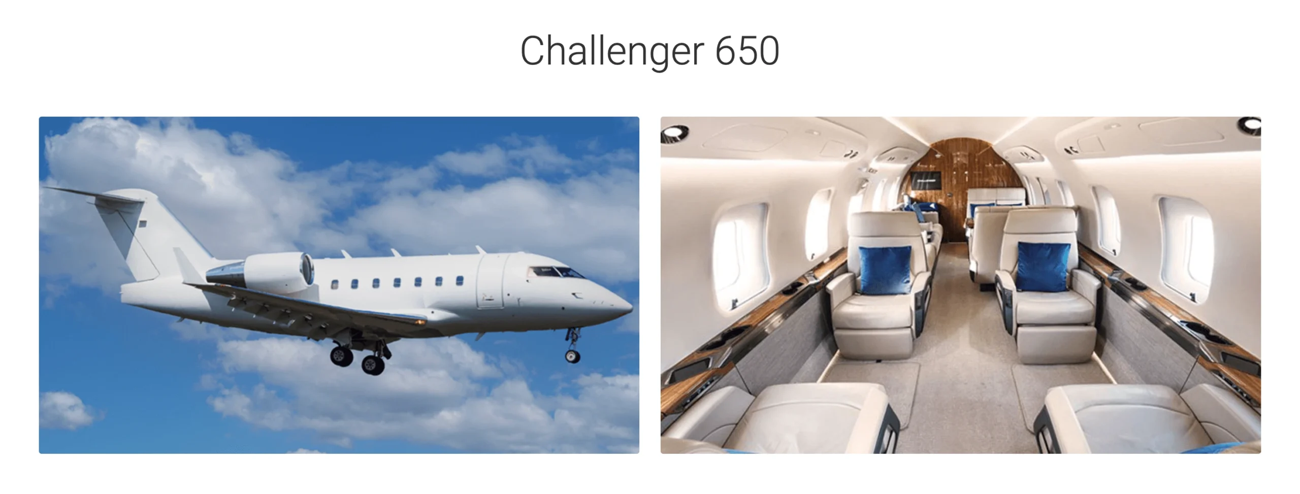 Interior picture of Challenger 650.
