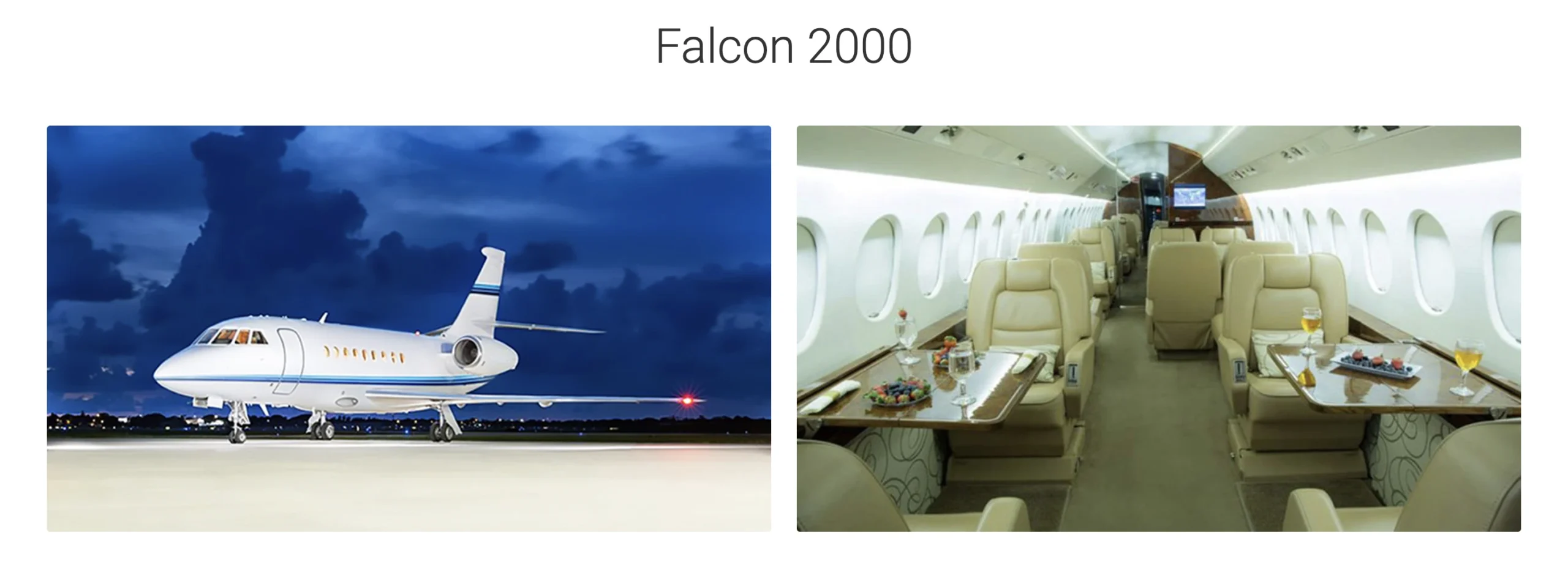 Falcon 2000 interior.